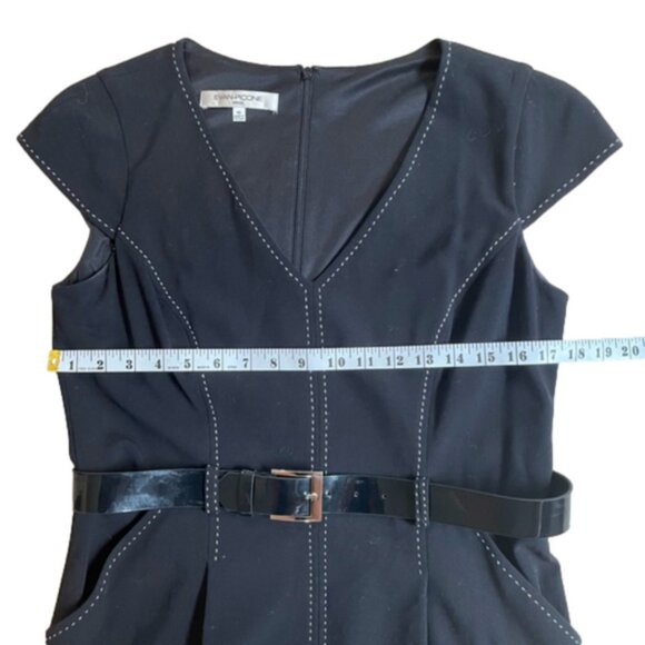 Evan Picone Black V neck Cap Sleeve Cocktail Dress Size 10 - Picture 5 of 6